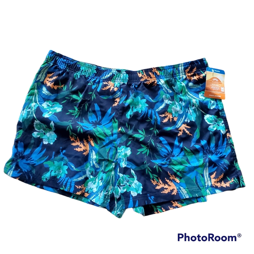 NWT Columbia Omni-shade Sandy River Tropical Print Active Shorts - Picture 2 of 7